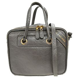 Balenciaga Blanket Square Bag Leather Small Brown