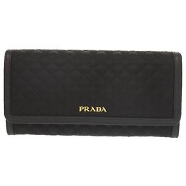 Prada Quilted Long Wallet Black