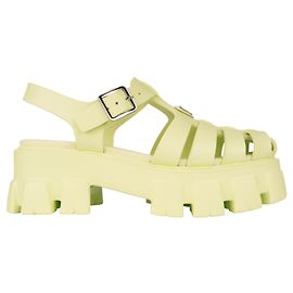 Prada Sandali da pescatore platform Monolith in gomma Alabastro Giallo Donna EU 39 Giallo