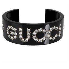 Gucci Resin Cuff Bracelet Black Swarovski Black