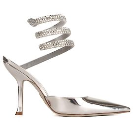 Rene Caovilla Cleo Décolleté in Pelle Argento Donna EU 37 / US 7 Silver hardware
