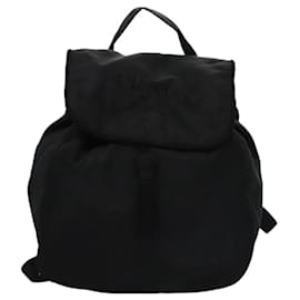 Prada Flap Drawstring Backpack Tessuto Small Black