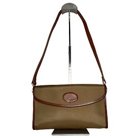 Vintage Givenchy Schultertasche aus Leder / Canvas Camel / Braun Braun