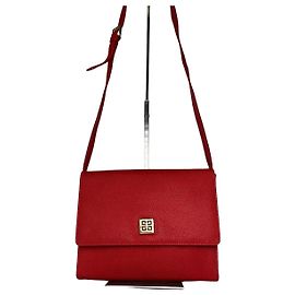 Vintage Givenchy Leather Canvas Multiway Bag Red Red