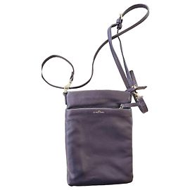 Bolsa de Ombro em Couro La Bagagerie Roxo escuro