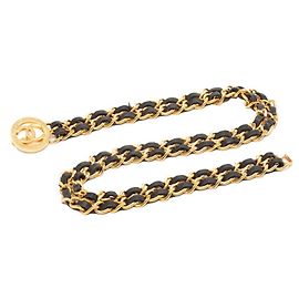 Cinturón de Cadena Coco Marca Chanel Negro Dorado
