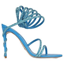 Sandali Cristallo Cleo 105 Rene Caovilla Seta Turchese Donna EU 39 Blu