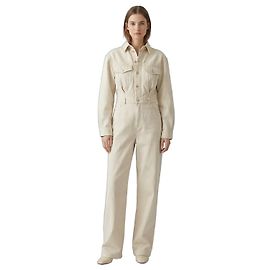 Autre Marque Oversized Cream Denim Jumpsuit Cream