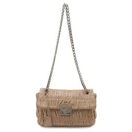 Bolsa de Ombro Prada Nappa Gaufre Bege