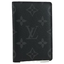 LOUIS VUITTON Monogram Eclipse Organizer De Poch Card Case M61696 Auth BAZ271M Monogram