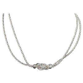 Autre Marque Colar de nó central de corda dupla TIFFANY&Co. em prata Ag925 Auth am11156SAM Prata