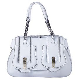 Bolsa de Ombro Fendi com Fivela Branco