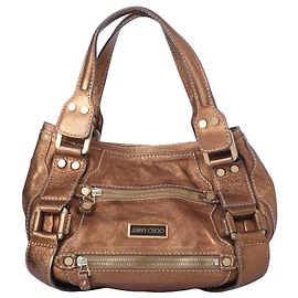 Sac Mahala en cuir métallisé marron Jimmy Choo Marron