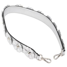 FENDI Sangle en cuir 31,5"" Argent Auth ARZ919A Argenté