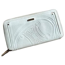 Céline white leather Triumph companion wallet White