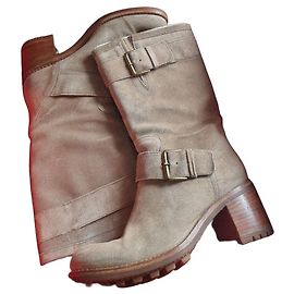 Beige Suede Boots Free Lance Beige