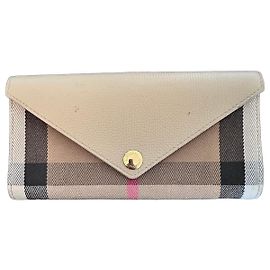 Burberry leather and canvas wallet Multiple colors Beige