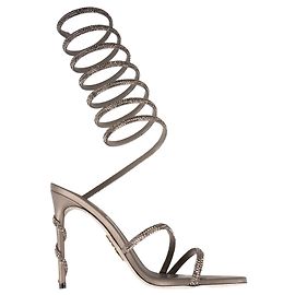 Rene Caovilla Sandali Cristallo Margot 105 in Pelle Argento per Donne EU 39 Silver hardware