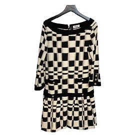 Moschino Black & Ivory Checkered Dress – Size 36 Other