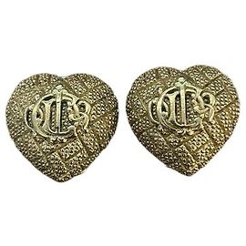 Dior heart-shaped clip earrings in gold-plated finish Other