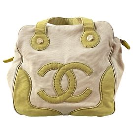 Chanel Canvas Handbag with Contrast Handles Other