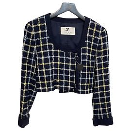 Courreges Courrèges Paris Cropped Check Jacket – Navy, Yellow & Grey Other