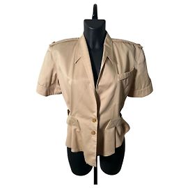 Camicia a maniche corte Thierry Mugler in beige morbido Altro
