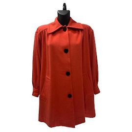 Yves Saint Laurent Orange Wool Coat Other