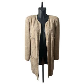 Cappotto beige Chanel in seta e cotone Altro