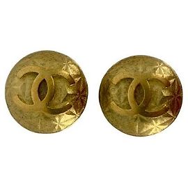1995 Chanel CC Gold Clips Earrings Other