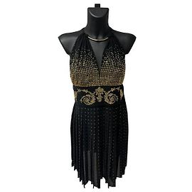 Robe de cocktail Versace avec détails dorés (2012) Autre