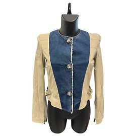 Dolce & Gabbana Dolce Gabbana Short Leather & Denim Jacket Other