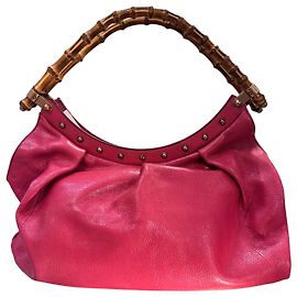 Bolsa de couro Gucci em Rosa Bambu Marrom Outro