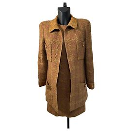 Giacca Chanel Tailleur in marrone con Gripoix (FW 1996/1997) Altro