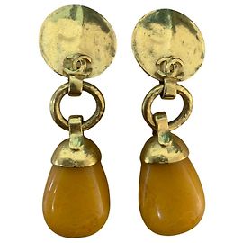 Orecchini vintage gialli Chanel con pietra 1998 Altro