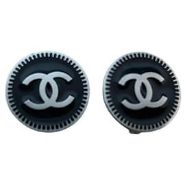 Orecchini CC neri e argento Chanel Altro