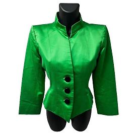Grüne Satinjacke von Yves Saint Laurent Andere