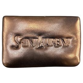 Saint Laurent black leather wallet with logo Other