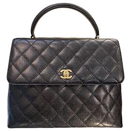 2002 Chanel CC Quilted Caviar Kelly Top Handle Bag Other