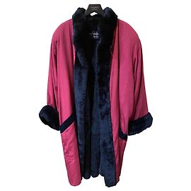Abrigo de piel burdeos y negro Yves Saint Laurent Otro