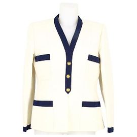 Chanel Beige and Blue Long Jacket Other