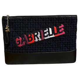 2017 Chanel Clutch in Midnight Blue Tweed with Gabrielle Logo on the Front Other
