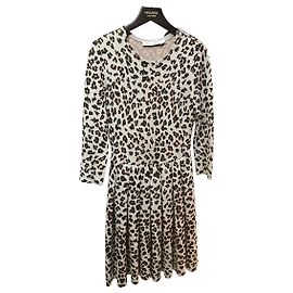 Robe grise Dior avec imprimé léopard Autre