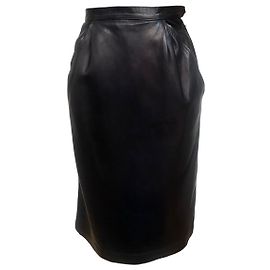 Saint Laurent Rive Gauche midnight blue leather skirt Other
