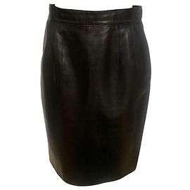 Christian Dior black leather skirt Other