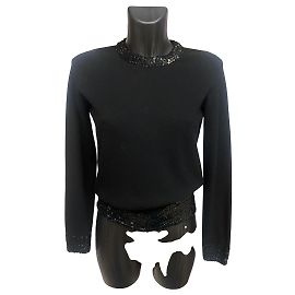 Schwarzer Pailletten-Pullover von Chanel Andere