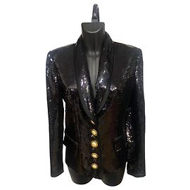 Louis Féraud Black Sequins Blazer Other