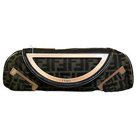 Borsa Fendi Monogram in khaki e nero Altro