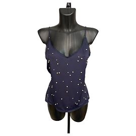 Blusa azul Chanel com pérolas Outro