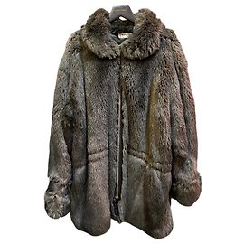 Sonia Rykiel Gray Fake Fur Coat Other